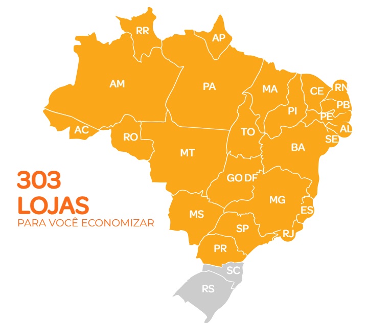 Mapa das Lojas do Assaí.