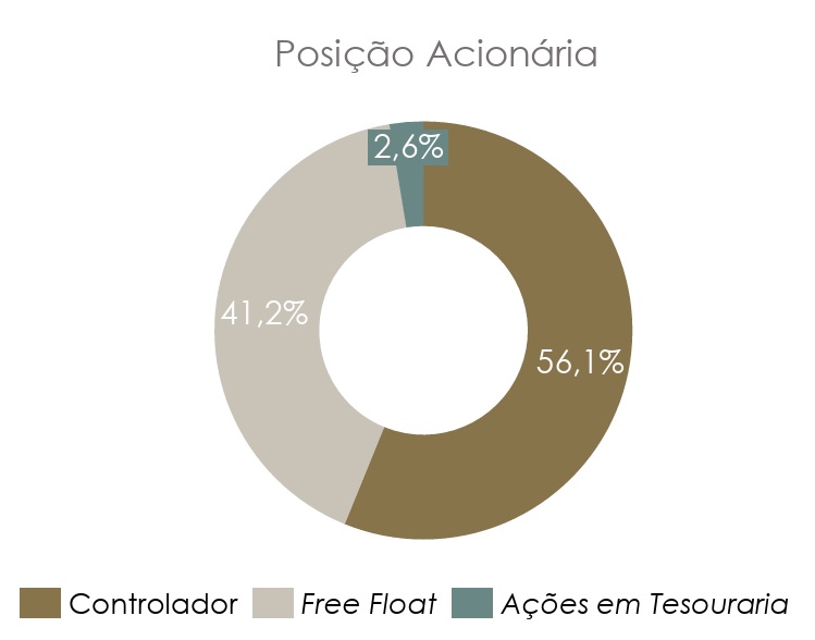 Resumo das posições acionárias.
