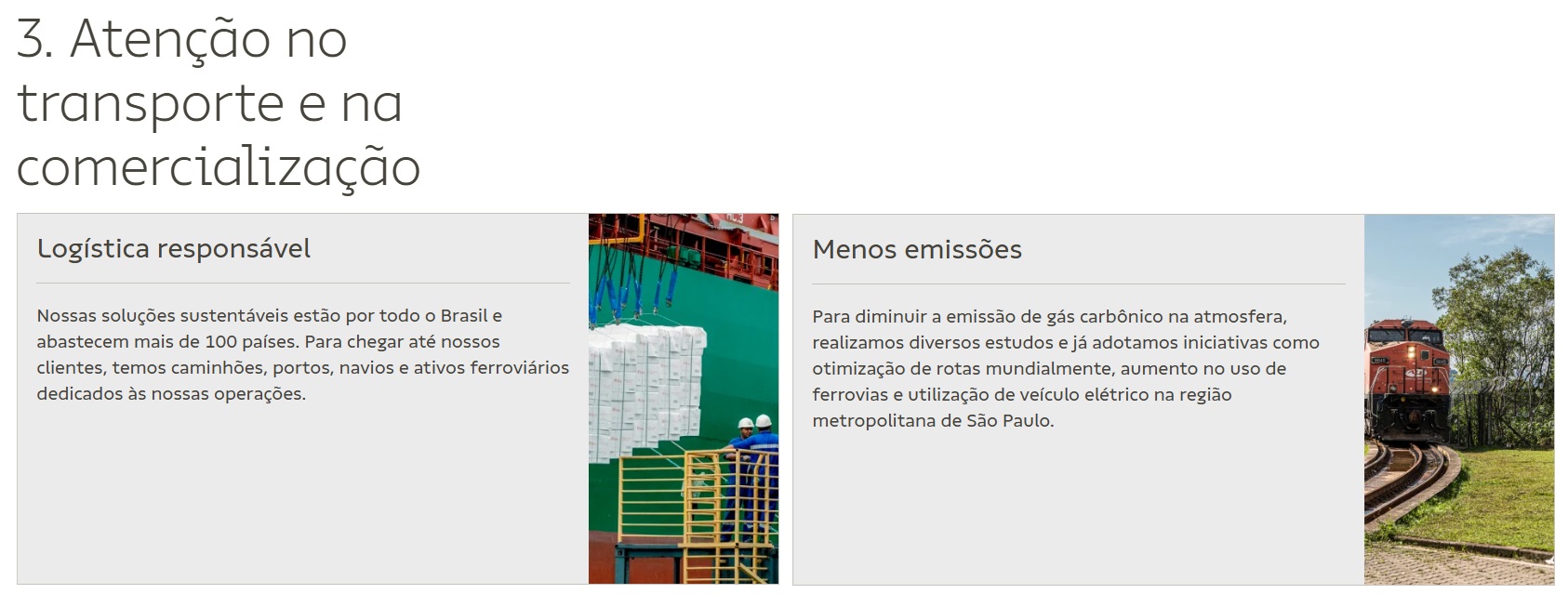 Etapa 3 do processo de produção de matéria-prima.