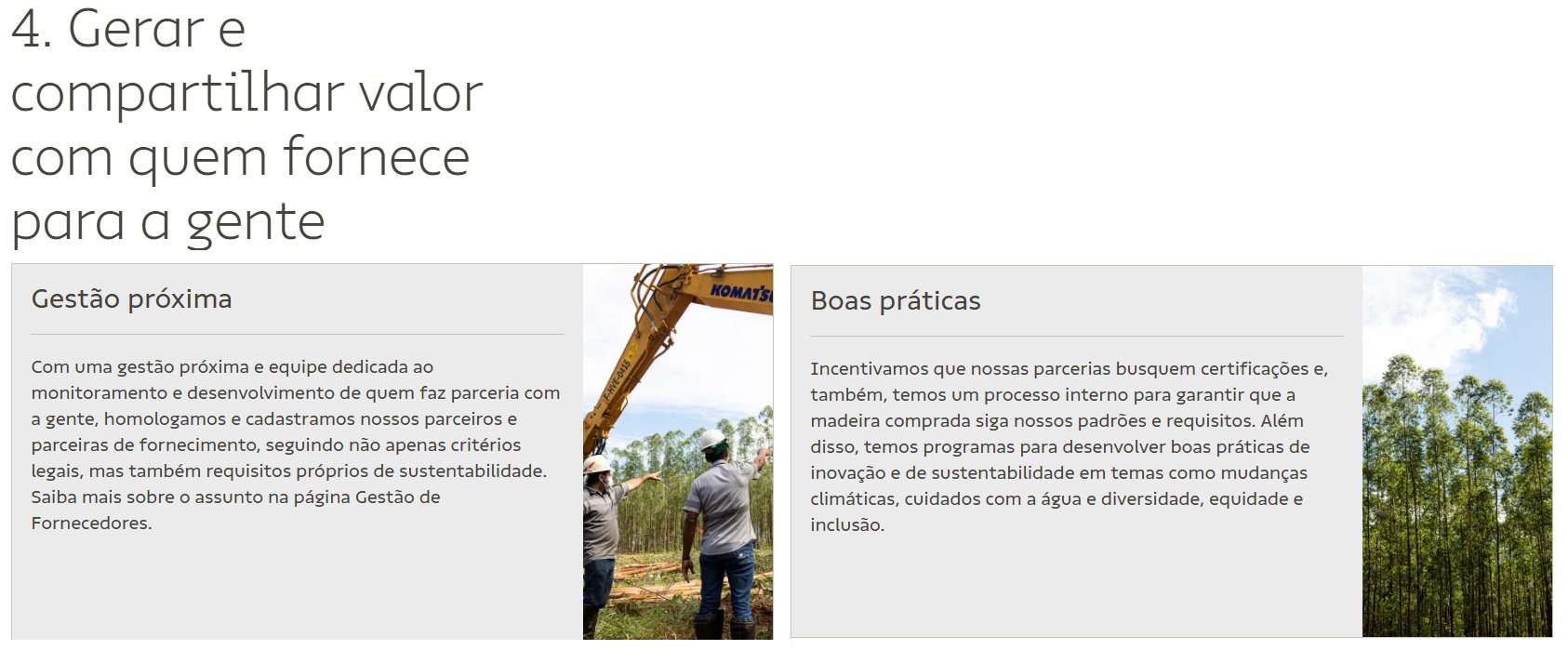 Etapa 4 do processo de produção de matéria-prima.