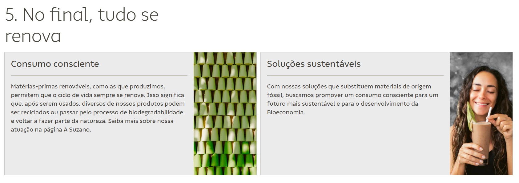 Etapa 5 do processo de produção de matéria-prima.