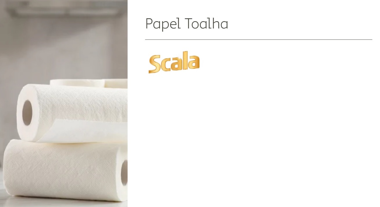 Produtos da linha de papel toalha.