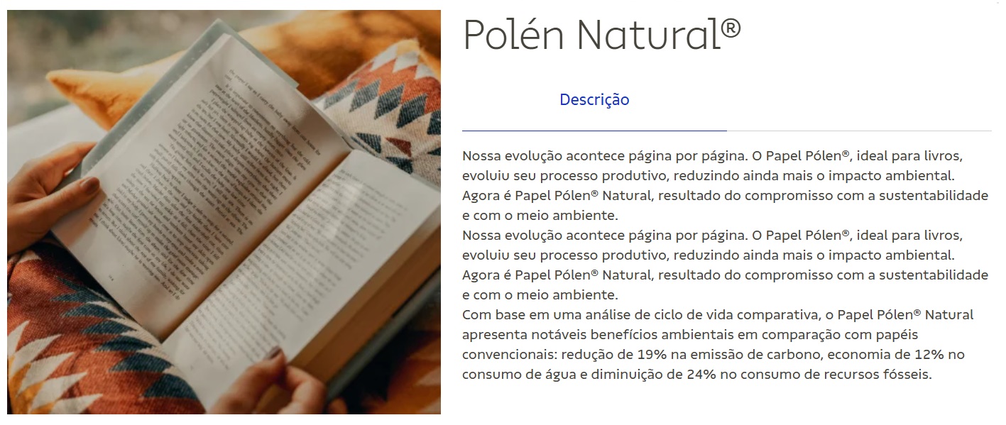 Exemplo do produto polen.