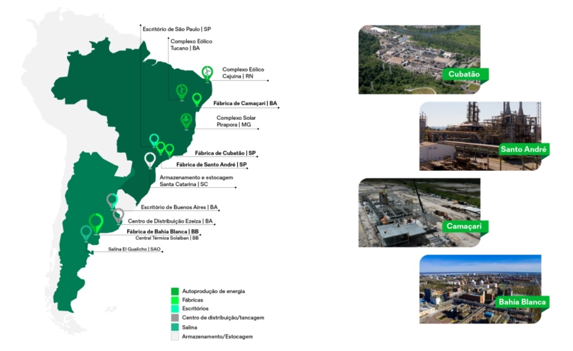 Fábricas da Unipar.